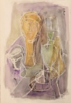 Alice Brill - Figura tipo carranca.  Aquarela e pastel, 49x34 cm, 1997, A.C.I.E.