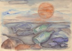 Alice Brill - Homenagem ao Cap. Oren. Aquarela e pastel, 50x70 cm, 1995, A.C.I.