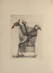 Clovis Graciano - Homem com pássaro - 34/100. Gravura em metal, 66x48 cm, A.C.I.D