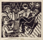 Trinadade Leal - Sem título - P.A. Xilogravura em papel arroz, 22x23 cm, 1957, A.C.I.D.