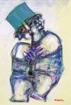 Alexandre Rapoport - O clarinetista. Técnica mista sobre papel, 48x34 cm, 2001, A.C.I.D.