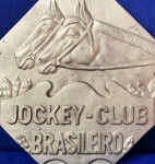 Belíssima Placa de Jockey Brasileiro em ferro forje, medindo: 37cm de altura e 37cm de comprimento