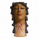 Arte Popular. Minas Gerais. Busto de mulher - Barro policromado. 30 x 16 cm. Sem assinatura.