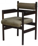 Autor anônimo - Cadeira com estrutura em jacarandá e assento em tecido bege. 79 x 59,5 x 63,5 cm.