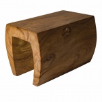 Design - Banco / revisteiro em monobloco de madeira nobre. 30 x 45 x 39 cm. Pode ser usado das duas formas.
