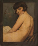 Georges-Léo Degorce (França, 1984 - c. 1946)(Atribuído) - Nu feminino - OST, a.c.i.d. 32,5 x 26,5 cm. Com restauro e perda pigmentos.