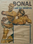 Charles Lemmel - Antigo poster francês, Bonal Apéritif, anos 30 original. 80 x 60 cm. Apresenta manchas na parte inferior.
