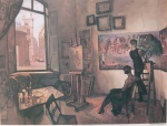Juarez Machado (Joinvile, SC, 1941) - Atelier Rue Charlot - Paris. Serigrafia, P.A, a.c.i.d. 62 x 82 cm.