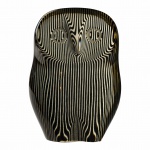 Abraham Palatnik (Silon). Coruja. Escultura cinética em resina de poliéster com listras pretas. 10 x 7,5 cm.