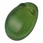 Abraham Palatnik (Silon). Sapo. Escultura cinética em resina de poliéster verde com padronagem lonsagular branca. 4,5 x 8 cm. Selo silon rio brasil
