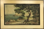 Carlos CHAMBELLAND (1884-1950) - óleo s/ tela, medindo: 90 cm x 54 cm e 1,15 m x 78 cm