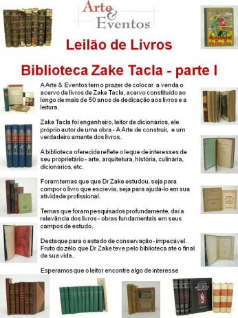 LEILÃO DE LIVROS - Biblioteca Zake Tacla - parte I