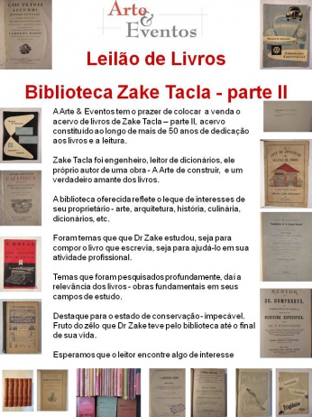 LEILÃO DE LIVROS - Biblioteca Zake Tacla - parte II