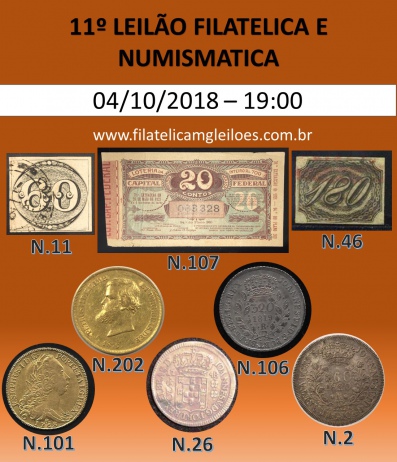 11º Leilão de Filatelia e Numismática Filatélica MG Leilões