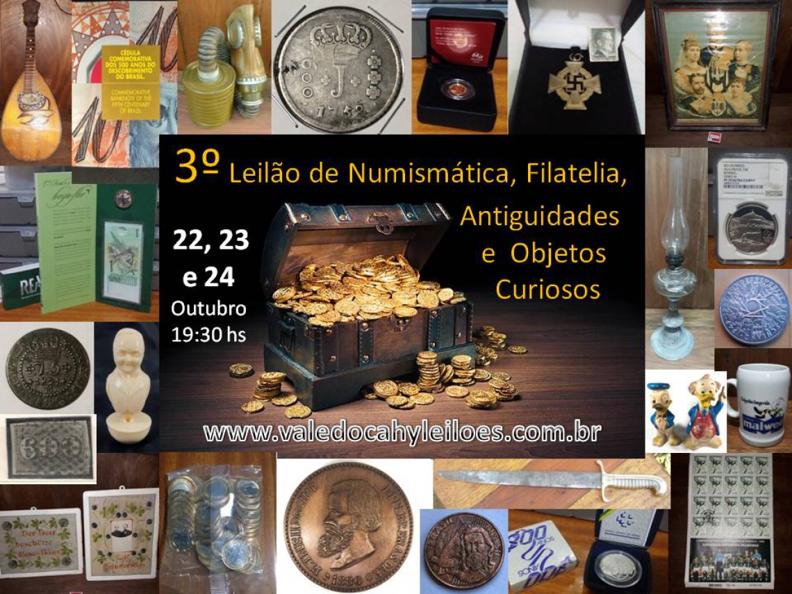 3º Leilão de Numismática, Filatelia, Antiguidades e Objetos Curiosos