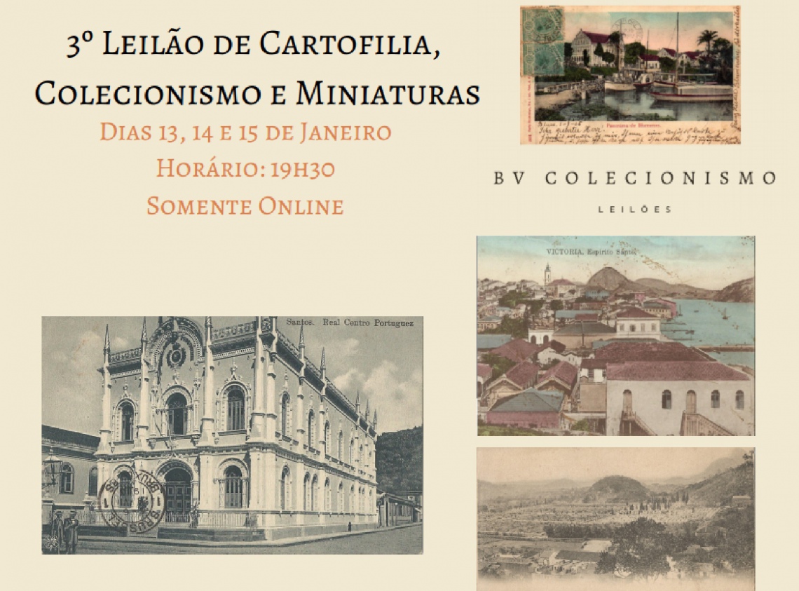 3º Leilão de Cartofilia, Colecionismo e Miniaturas