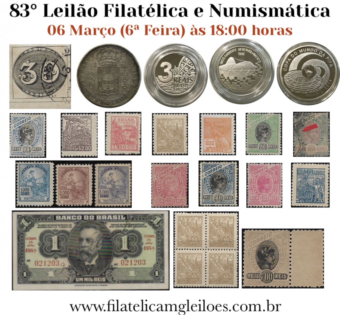 83º Leilão de Filatelia e Numismática