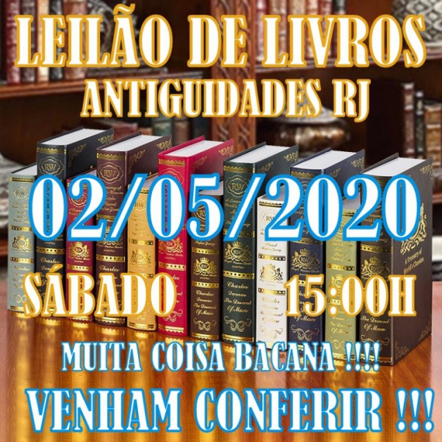 LEILÃO DE LIVROS ANTIGUIDADES RJ