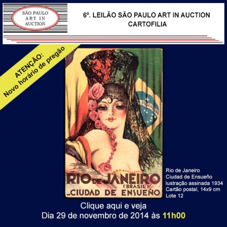 6º. Leilão São Paulo Art in Auction - Cartofilia - 29/11/2014