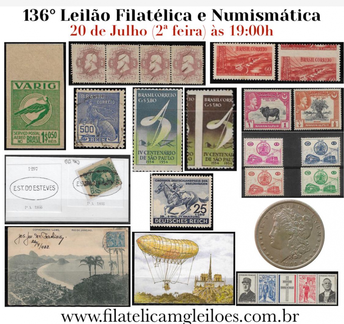 136º Leilão de Filatelia e Numismática