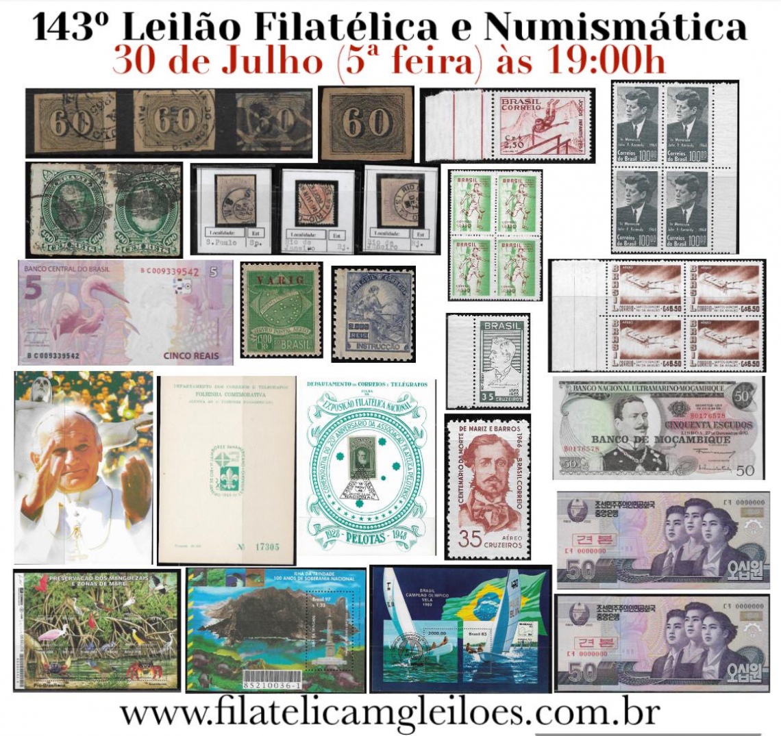 143º Leilão de Filatelia e Numismática