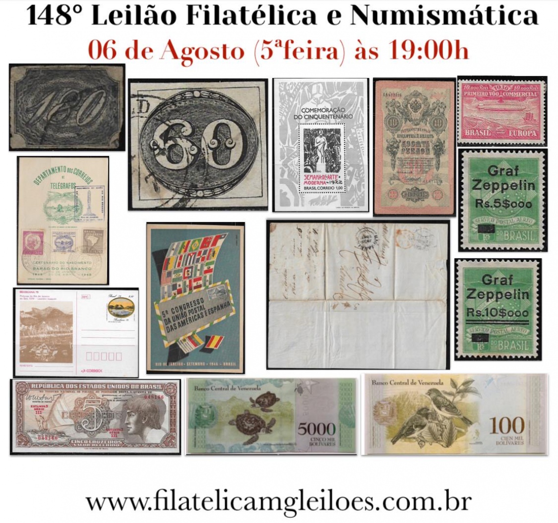 148º Leilão de Filatelia e Numismática