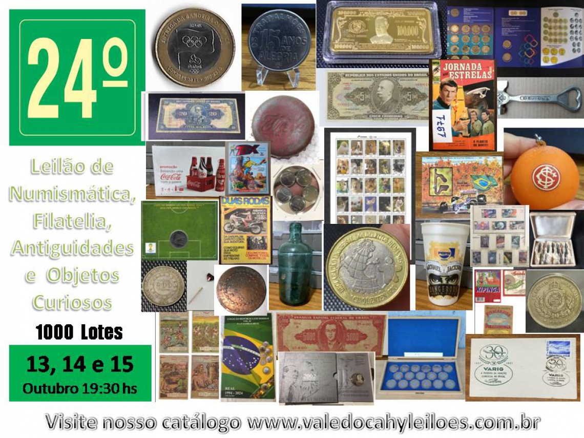 24º Grande Leilão de Numismática, Filatelia, Antiguidades e Objetos Curiosos