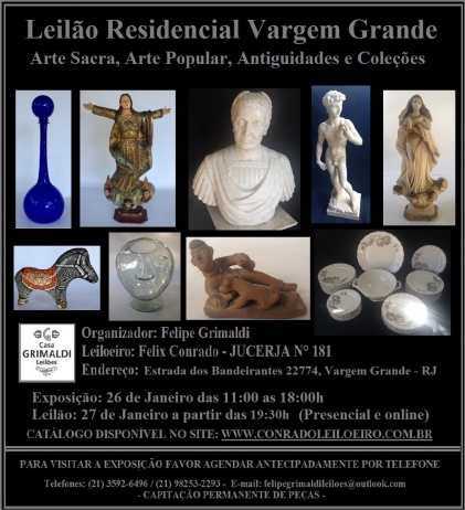 Leilão Residencial Vargem Grande - Artes, Antiguidades e Coleções