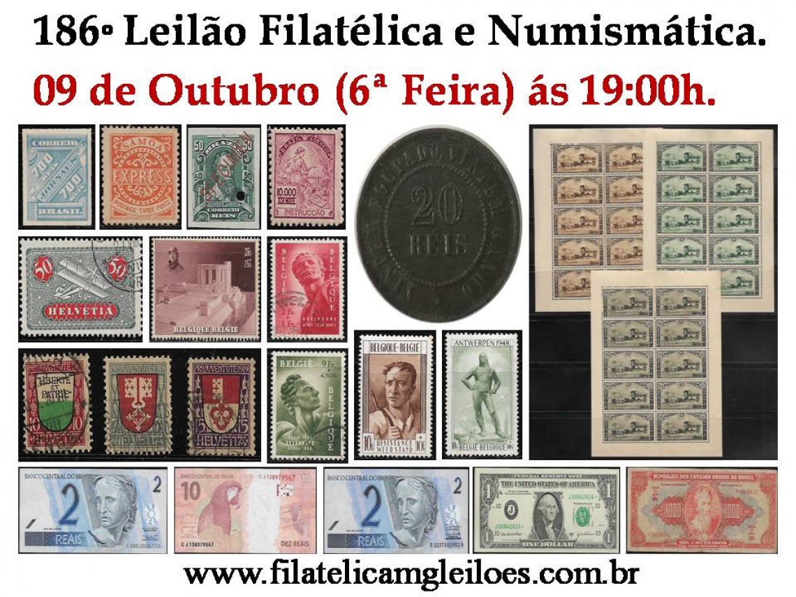 186º Leilão de Filatelia e Numismática