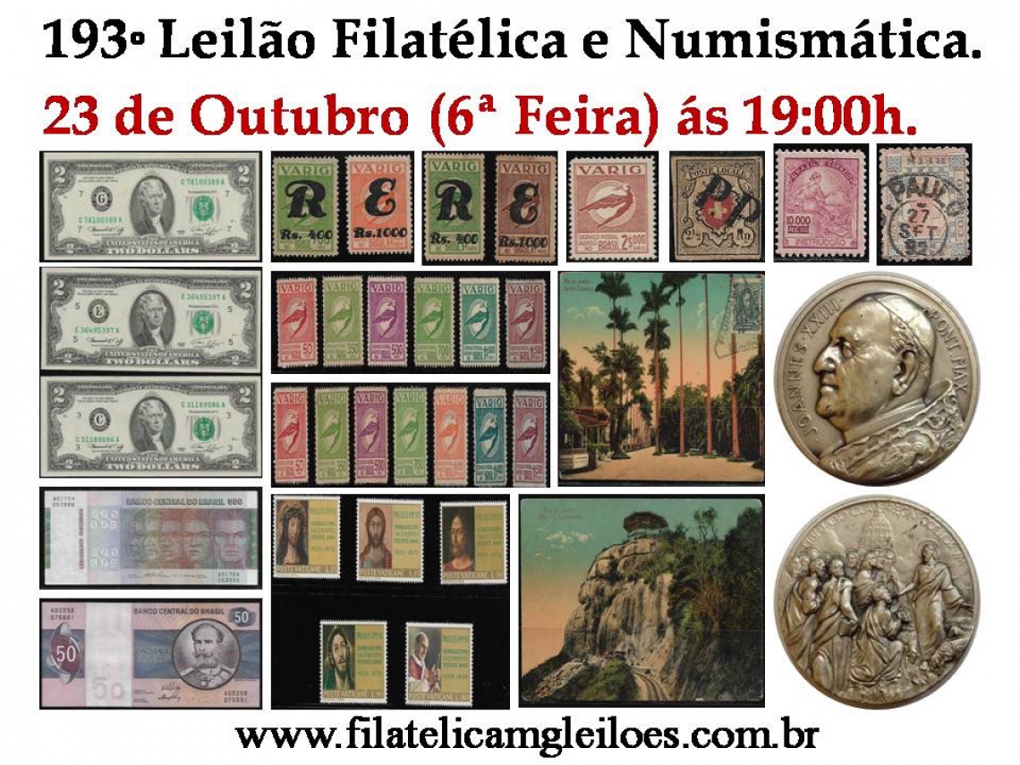193º Leilão de Filatelia e Numismática