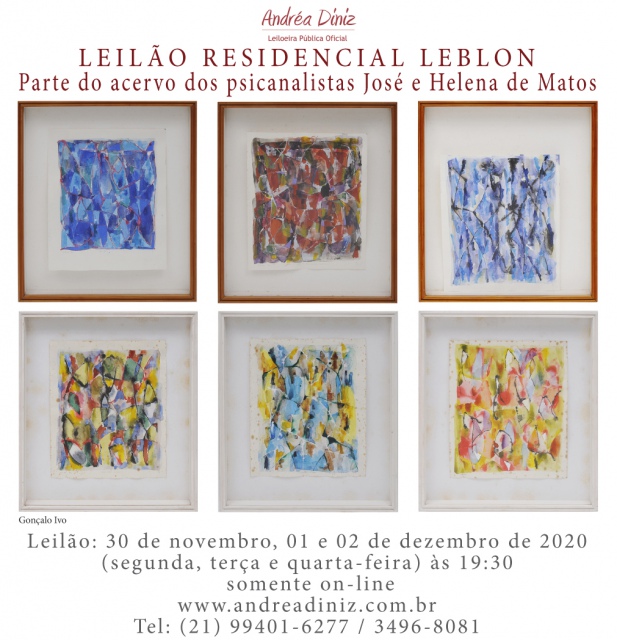 LEILÃO RESIDENCIAL LEBLON - Com parte do Acervo dos psicanalistas José e Helena de Matos