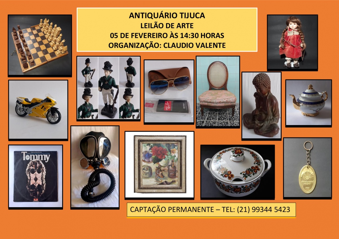 ANTIQUÁRIO TIJUCA LEILÃO DE ARTE - PEÇAS RESIDENCIAIS, ARTES, ANTIGUIDADES, COLECIONISMO E DECORAÇÃO