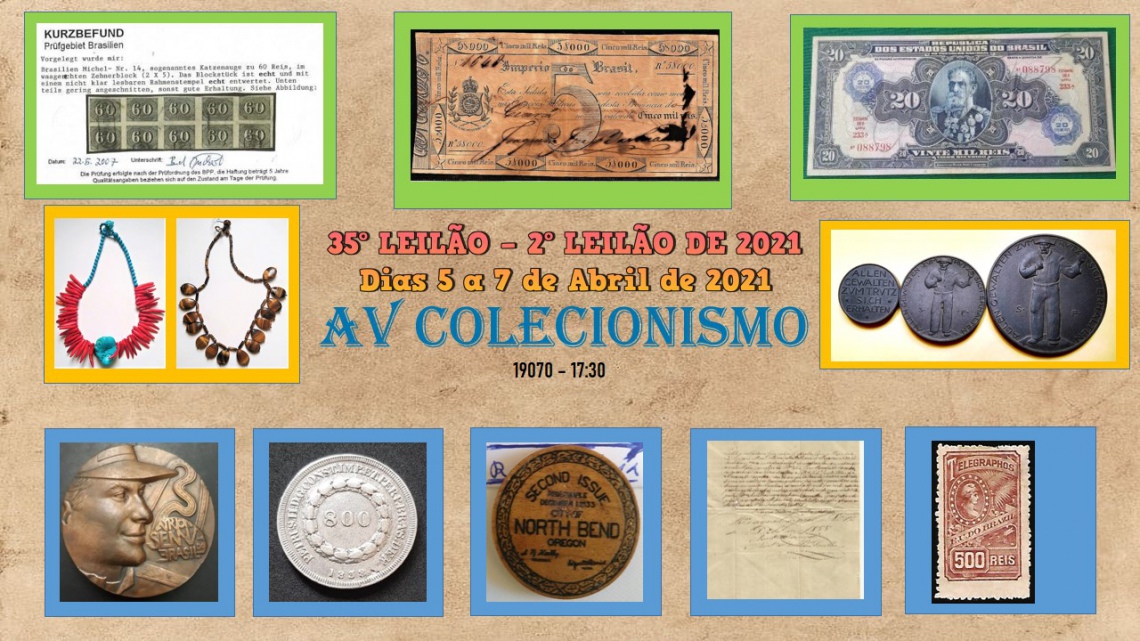 35º Leilão - AVCO - Filatelia - Numismática - Colecionáveis