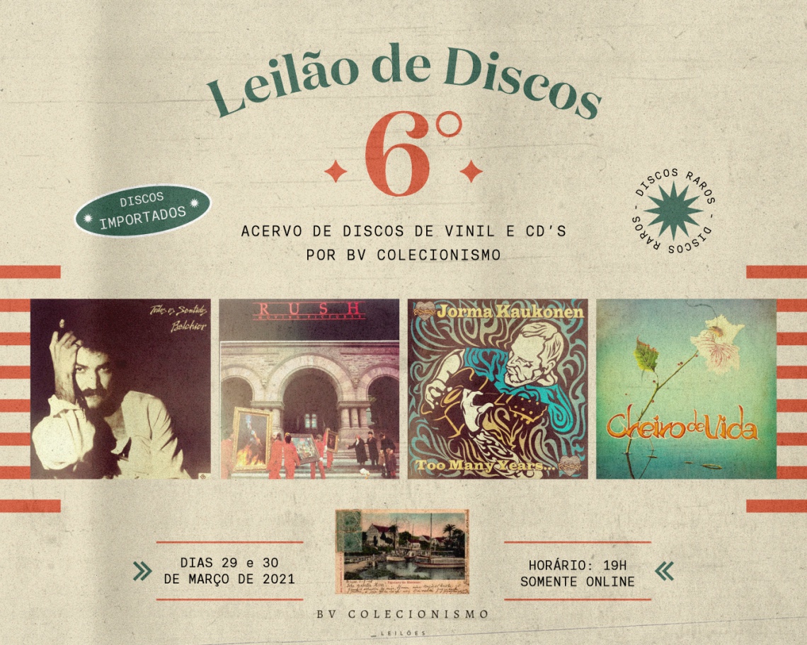 6º GRANDE LEILÃO DE DISCOS DE VINIL E CDs