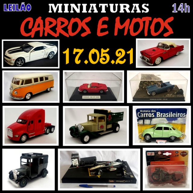 LEILÃO -  MINIATURAS CARROS E MOTOS.