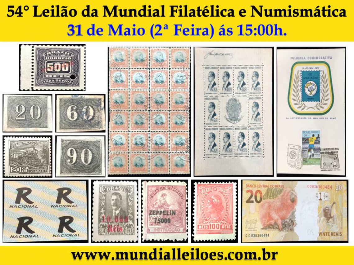 54º Leilão da Mundial de Filatelia e Numismática