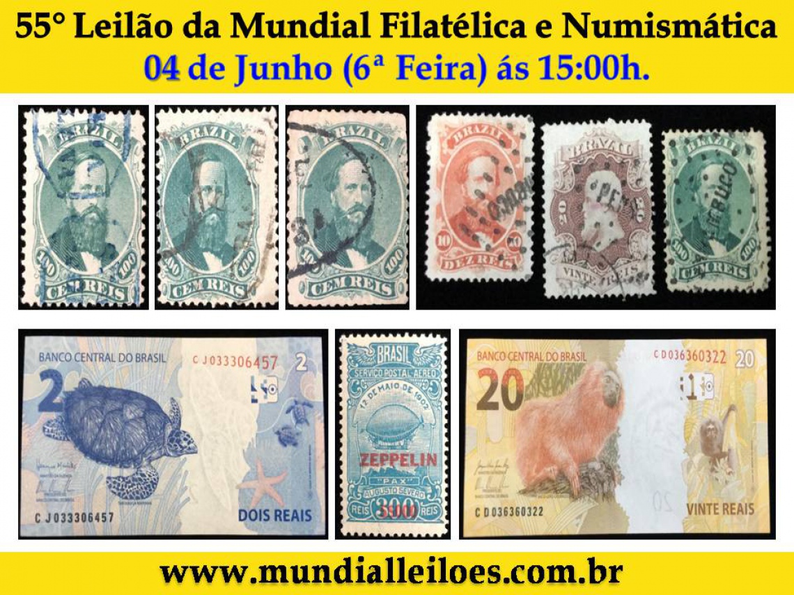 55º Leilão da Mundial de Filatelia e Numismática