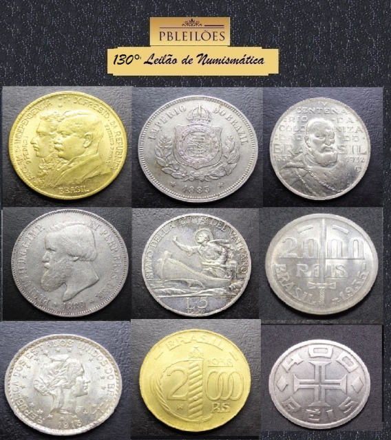130º Leilão de moedas Flor de cunho e soberbas