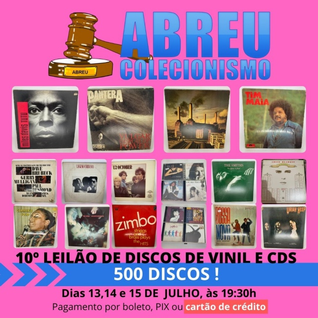 10 º LEILÃO DE DISCOS DE VINIL E CDS