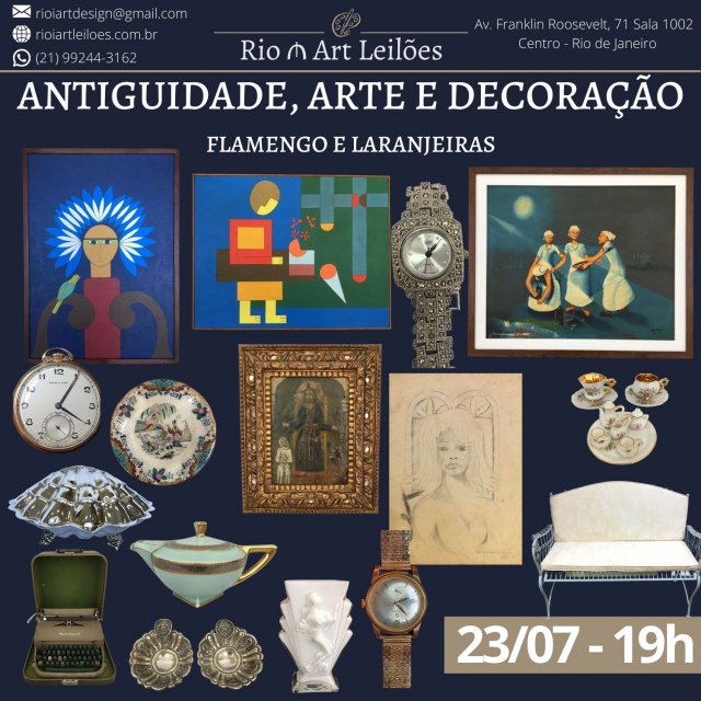LEILÃO RIO I ART - ANTIGUIDADE, ARTE E DECORAÇÃO - FLAMENGO E LARANJEIRAS - JULHO 2021