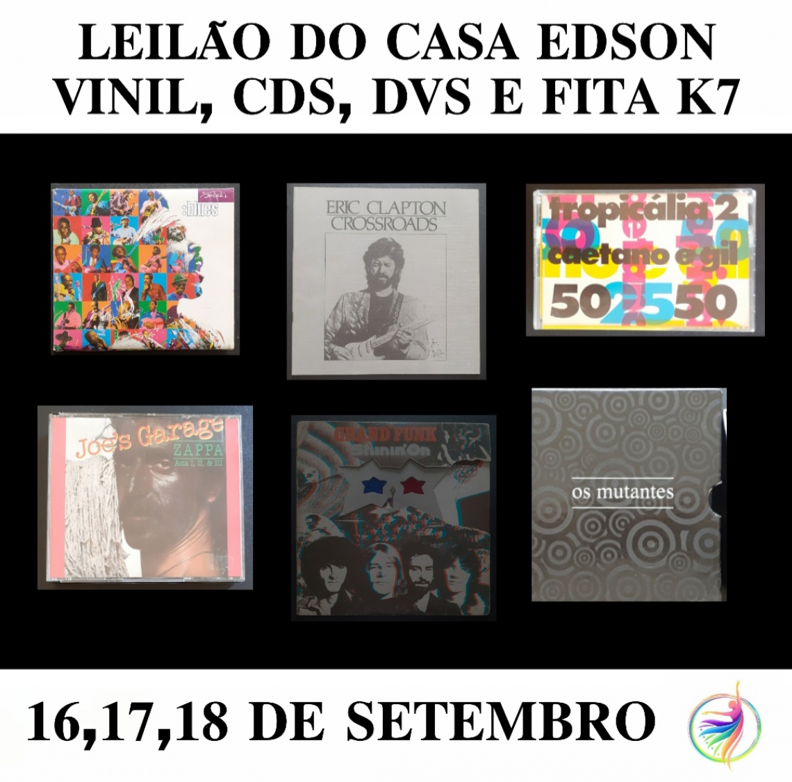 Leilão do Casa Edson-vinil, dvd, cd  e fita k7