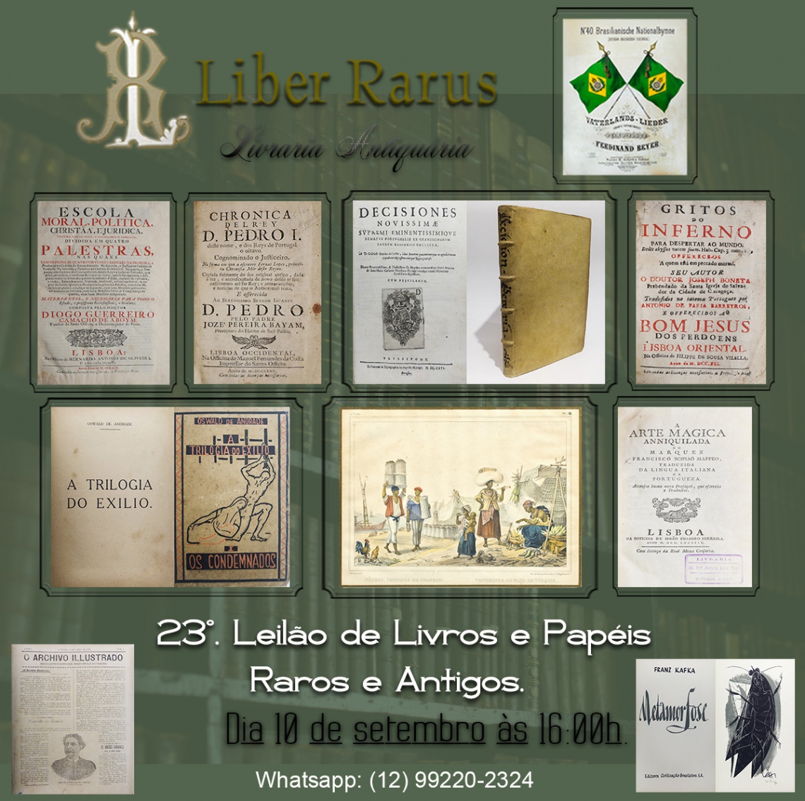 23º Leilão de Livros e Papéis Raros e Antigos - Liber Rarus - 10/09/2021 - 16h00