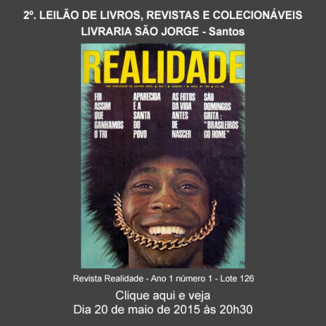 2º. Leilão de livros, revistas e colecionáveis Livraria São Jorge - Santos - 20/05/2015