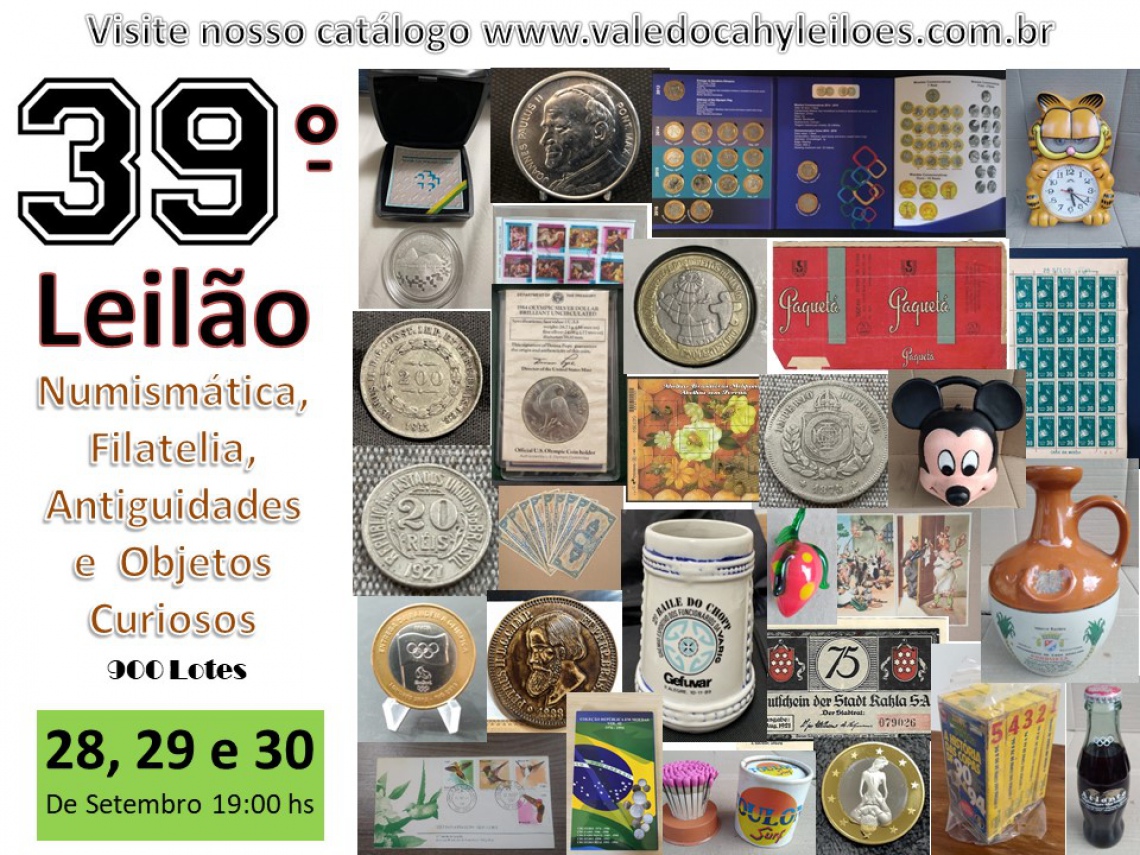 39º Grande Leilão de Numismática, Filatelia, Antiguidades e Objetos Curiosos