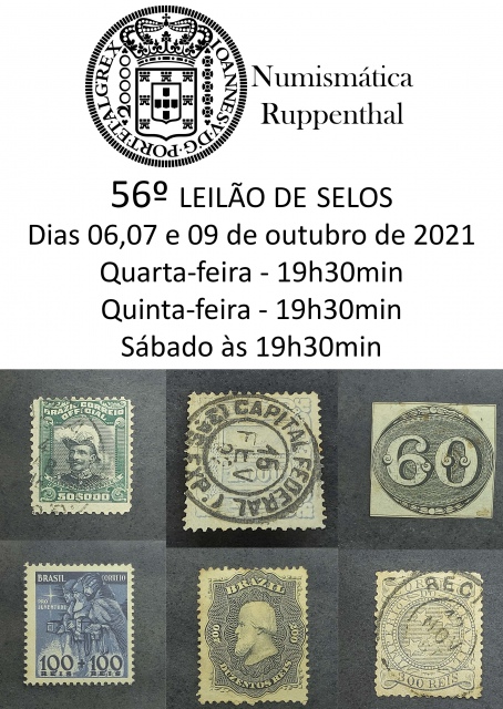 56º LEILÃO DE SELOS - NUMISMÁTICA RUPPENTHAL