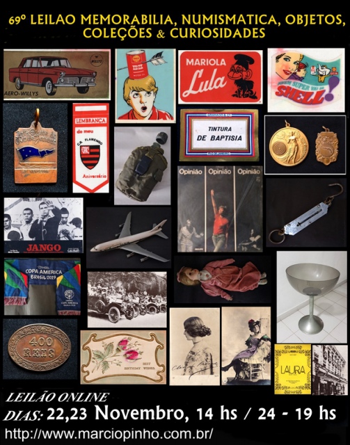 69º Leilão Memorabilia, Numismática, Objetos, Coleções e Curiosidades