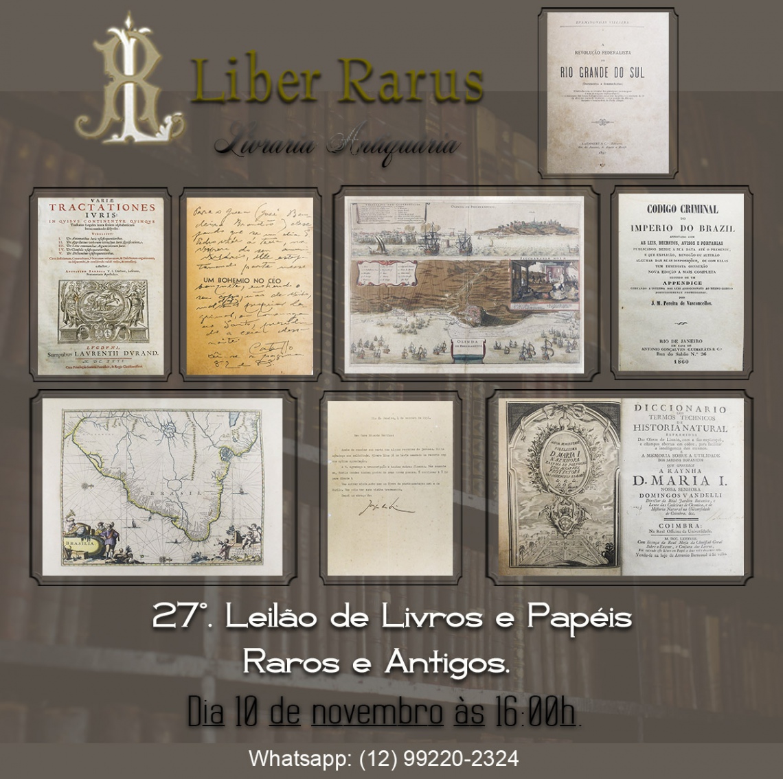 27º Leilão de Livros e Papéis Raros e Antigos - Liber Rarus - 10/11/2021 - 16h00