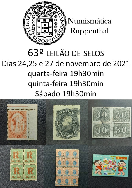 63º LEILÃO DE SELOS - NUMISMÁTICA RUPPENTHAL