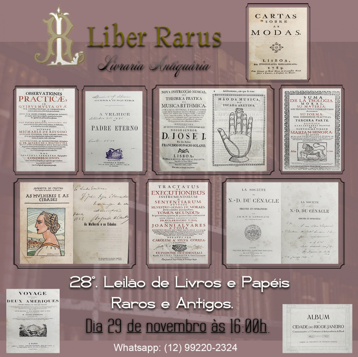 28º Leilão de Livros e Papéis Raros e Antigos - Liber Rarus - 29/11/2021 - 16h00