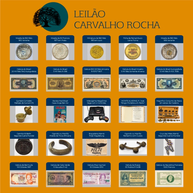 Leilão Carvalho Rocha - Numismática, Colecionismo e Livros